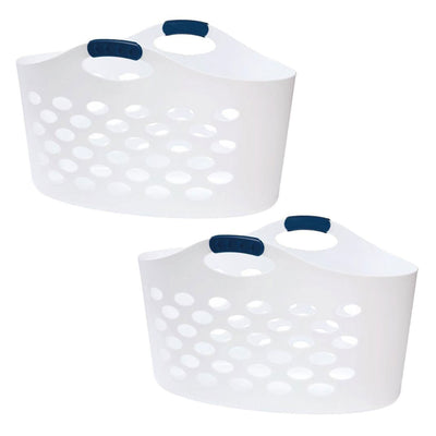 Rubbermaid 2 Pack 1.5 Capacity Flex N Carry Portable Flexible Laundry Basket