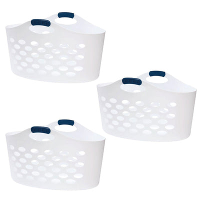 Rubbermaid 3 Pack 1.5 Capacity Flex N Carry Portable Flexible Laundry Basket