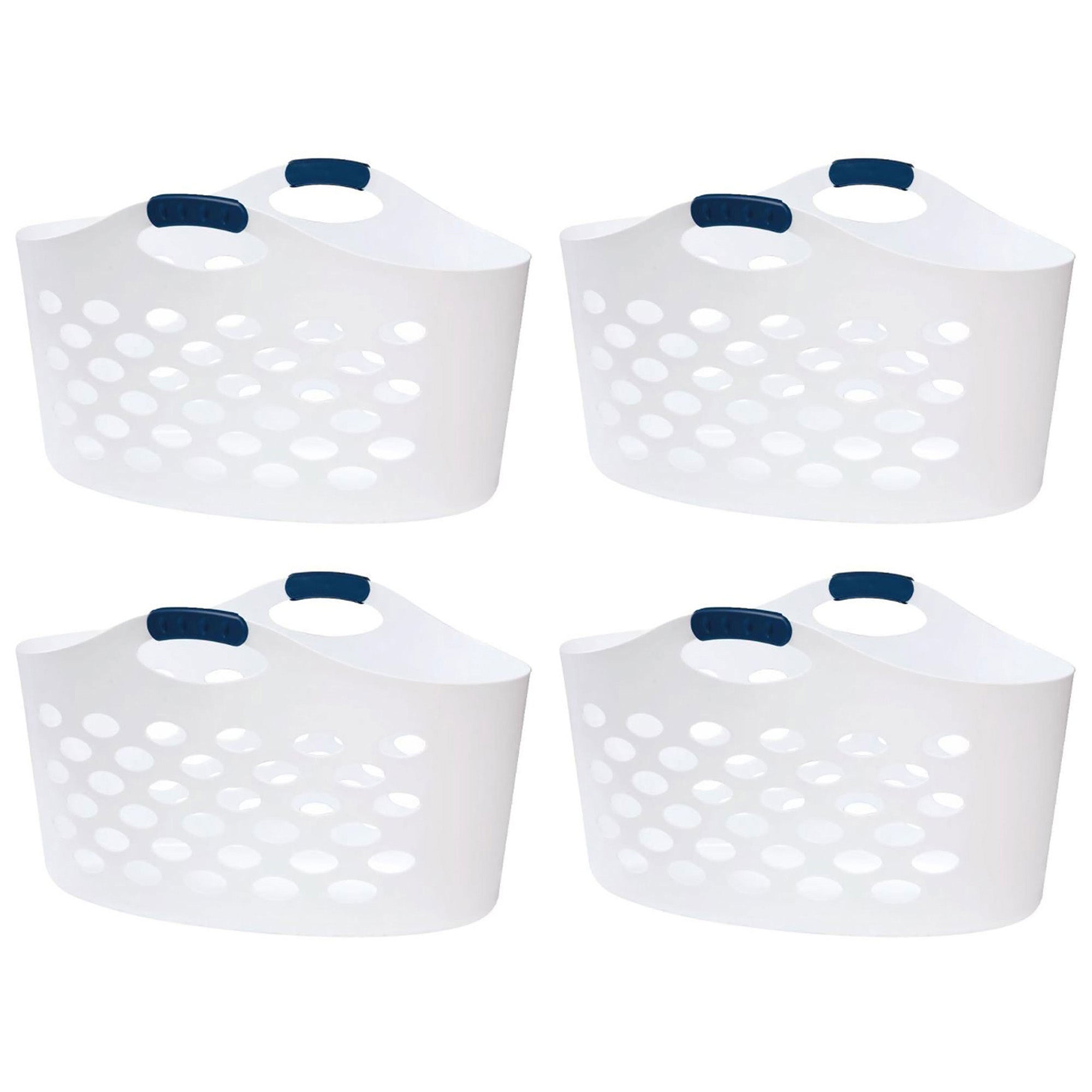 Rubbermaid 4 Pack 1.5 Capacity Flex N Carry Portable Flexible Laundry Basket