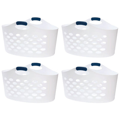 Rubbermaid 4 Pack 1.5 Capacity Flex N Carry Portable Flexible Laundry Basket