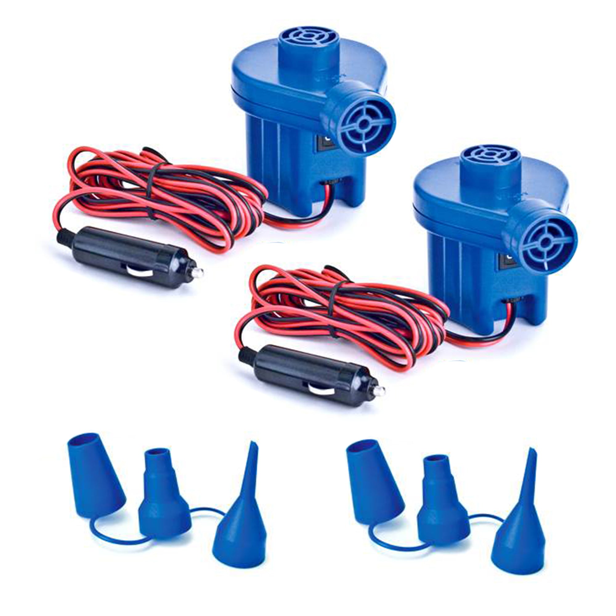 Swimline 12 Volt Inflator Electric Air Pump Pool Inflatables w/Nozzles (2 Pack)
