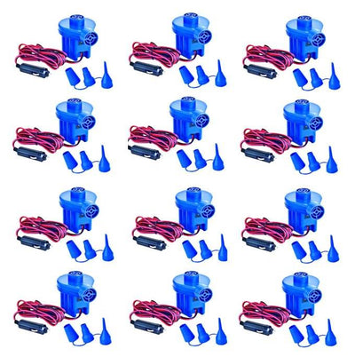 12) Swimline 19150 12 Volt Inflator Electric Air Pump Pool Inflatables w/Nozzles