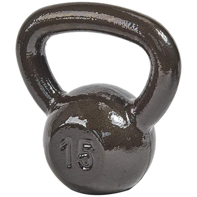 BalanceFrom 15LB Cast Iron Kettlebell for Home Gym Strength Training Exercise