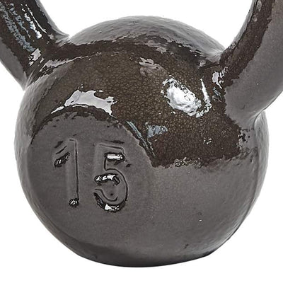 BalanceFrom 15LB Cast Iron Kettlebell for Home Gym Strength Training Exercise