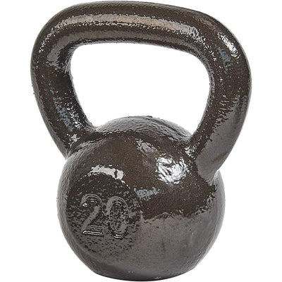 BalanceFrom Cast Iron Kettlebell for Home Gym Strength Training, 20 Lb, Grey