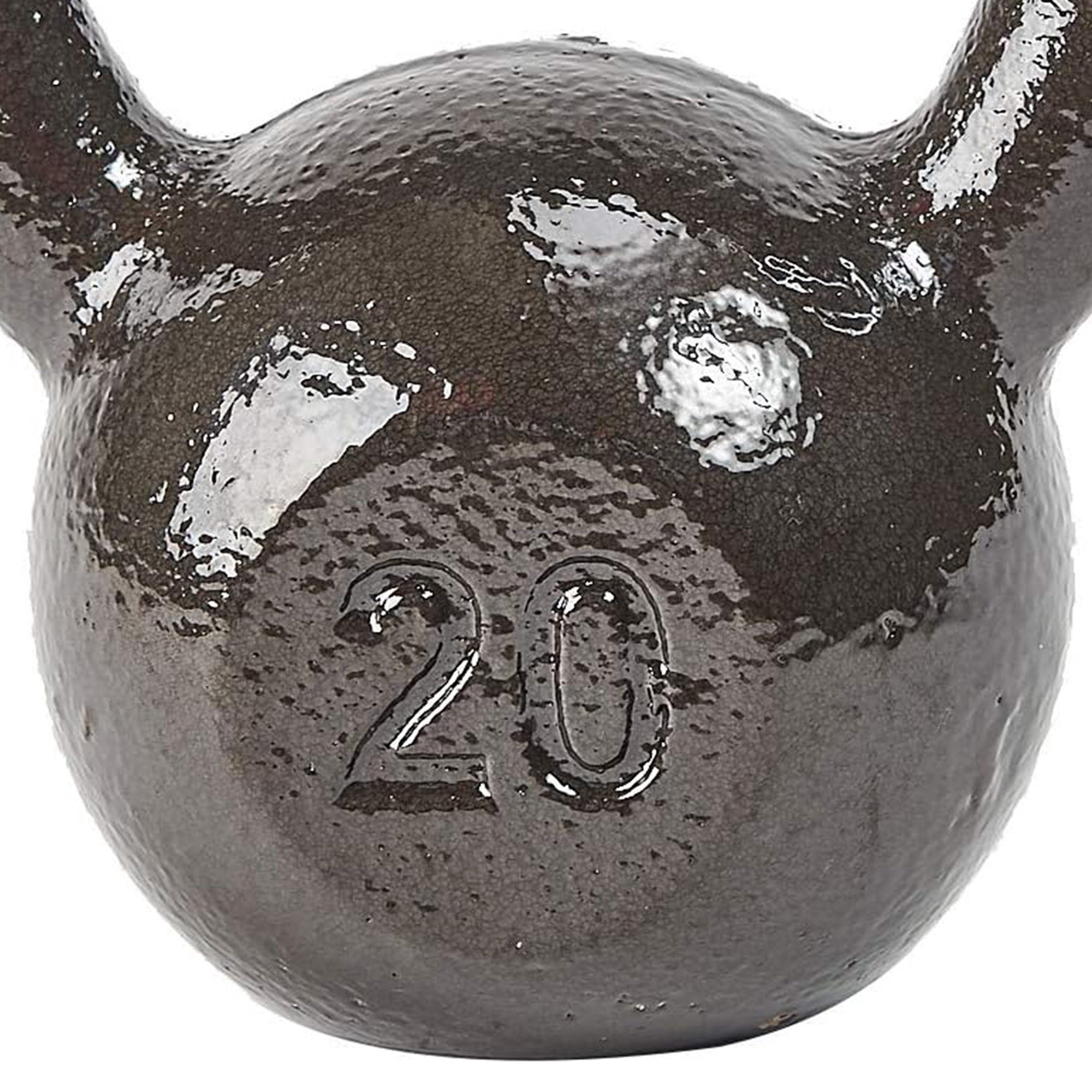 BalanceFrom Cast Iron Kettlebell for Home Gym Strength Training, 20 Lb, Grey