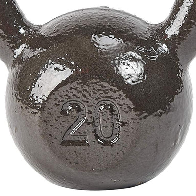 BalanceFrom Cast Iron Kettlebell for Home Gym Strength Training, 20 Lb, Grey