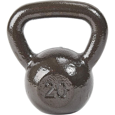 BalanceFrom Cast Iron Kettlebell for Home Gym Strength Training, 20 Lb, Grey