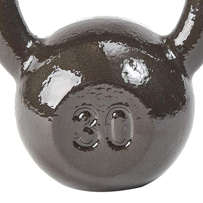 BalanceFrom Cast Iron Kettlebell for Home Gym Strength Training, 30 Lb, Grey