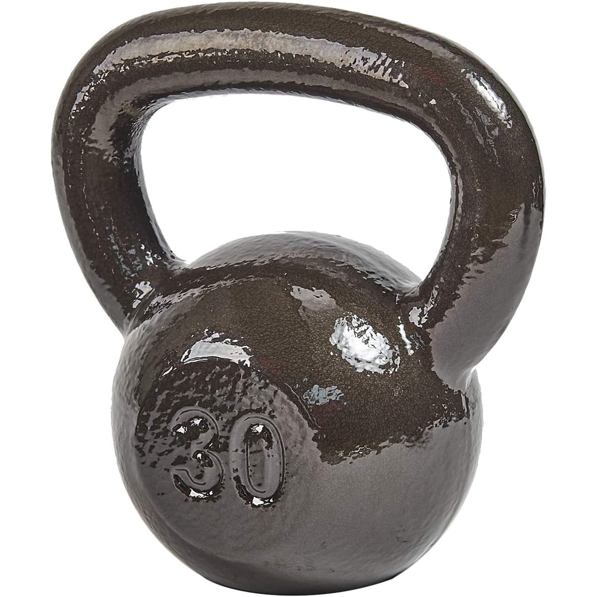 BalanceFrom Cast Iron Kettlebell for Home Gym Strength Training, 30 Lb, Grey