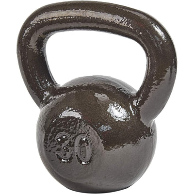 BalanceFrom Cast Iron Kettlebell for Home Gym Strength Training, 30 Lb, Grey