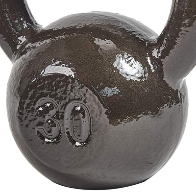 BalanceFrom Cast Iron Kettlebell for Home Gym Strength Training, 30 Lb, Grey