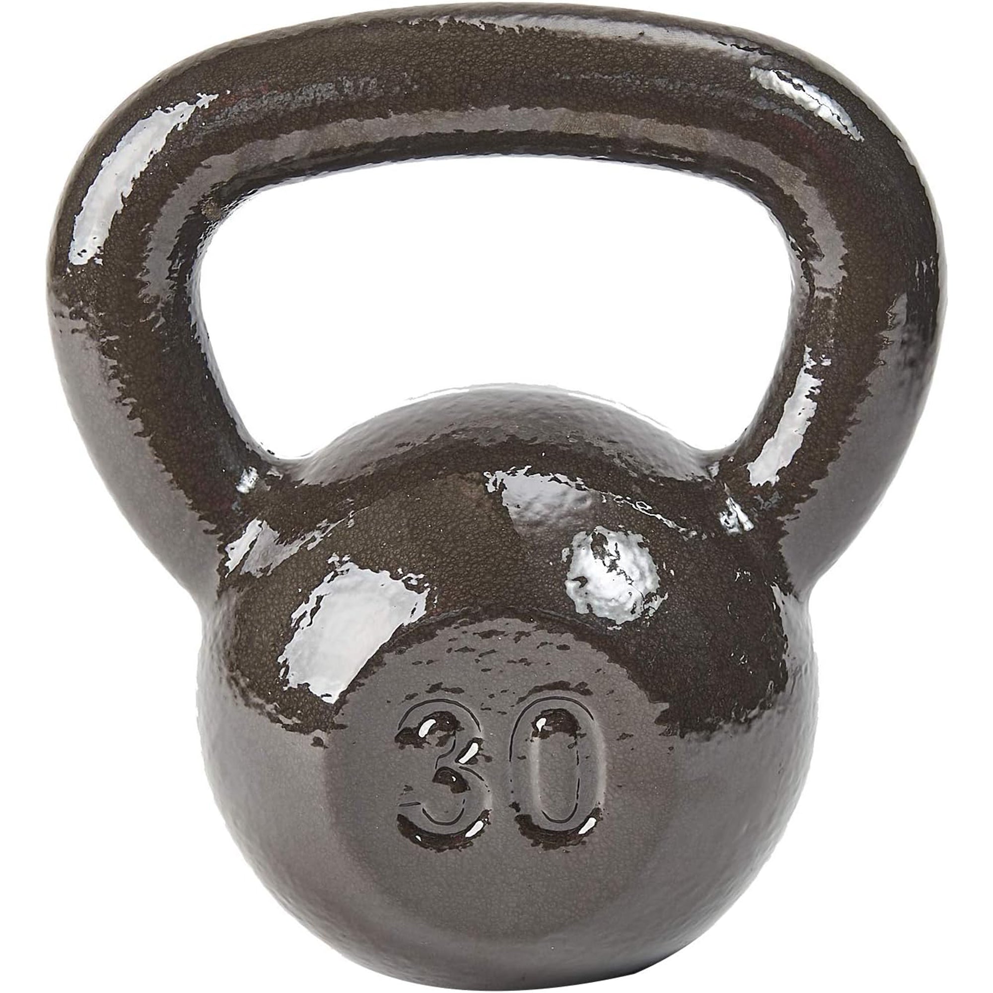 BalanceFrom Cast Iron Kettlebell for Home Gym Strength Training, 30 Lb, Grey
