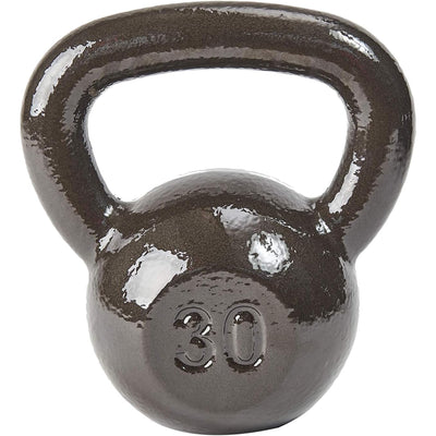 BalanceFrom Cast Iron Kettlebell for Home Gym Strength Training, 30 Lb, Grey