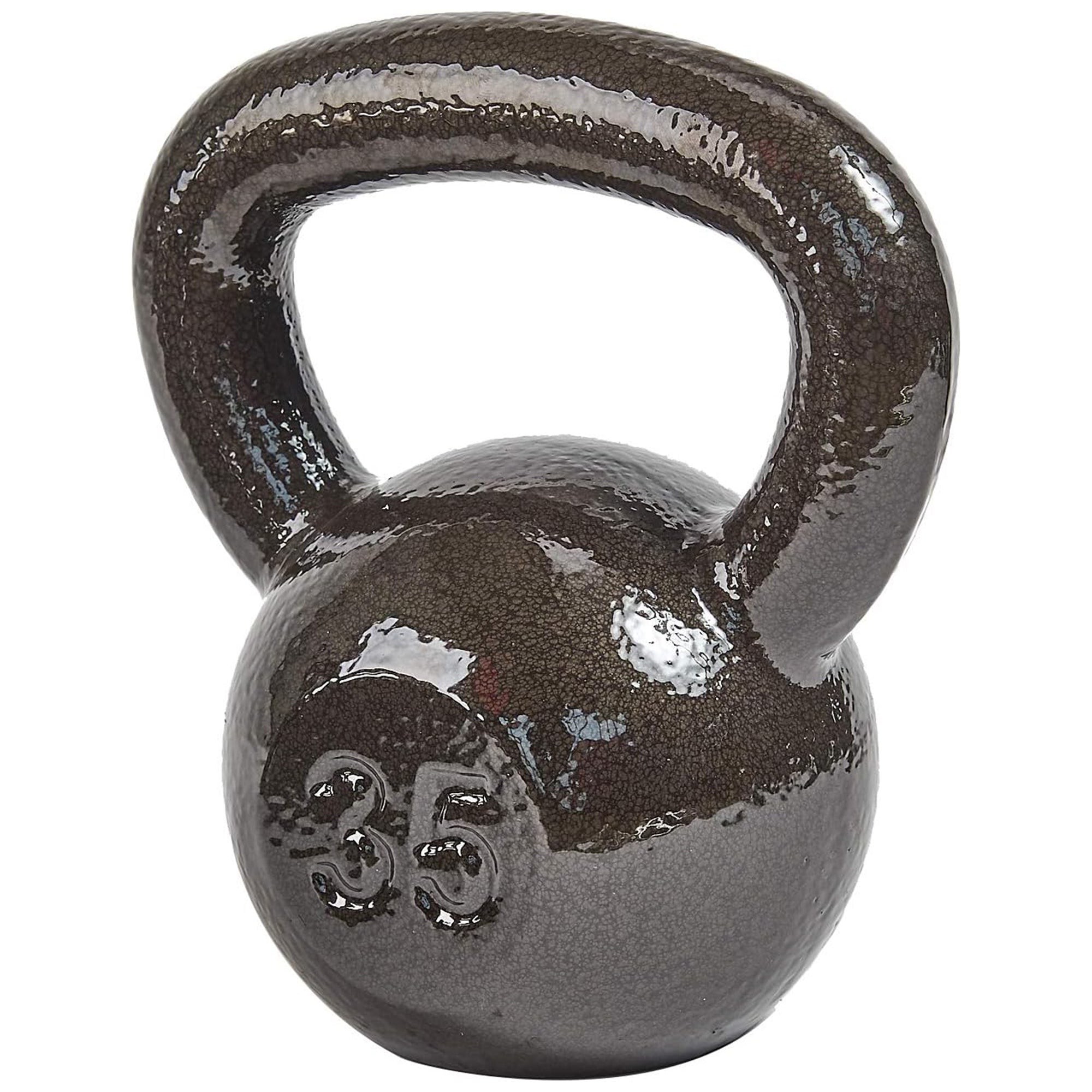 BalanceFrom Cast Iron Kettlebell for Home Gym Strength Training, 35 Lb, Grey