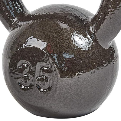 BalanceFrom Cast Iron Kettlebell for Home Gym Strength Training, 35 Lb, Grey