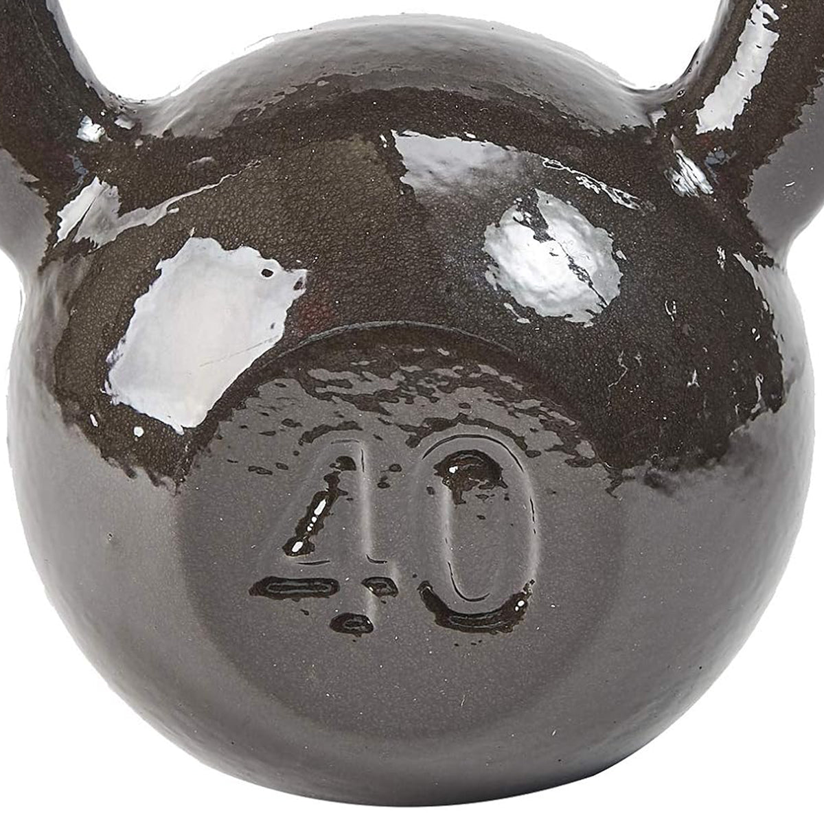 BalanceFrom Cast Iron Kettlebell for Home Gym Strength Training, 40 Lb, Grey