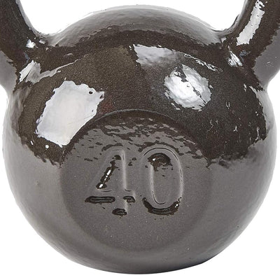 BalanceFrom Cast Iron Kettlebell for Home Gym Strength Training, 40 Lb, Grey