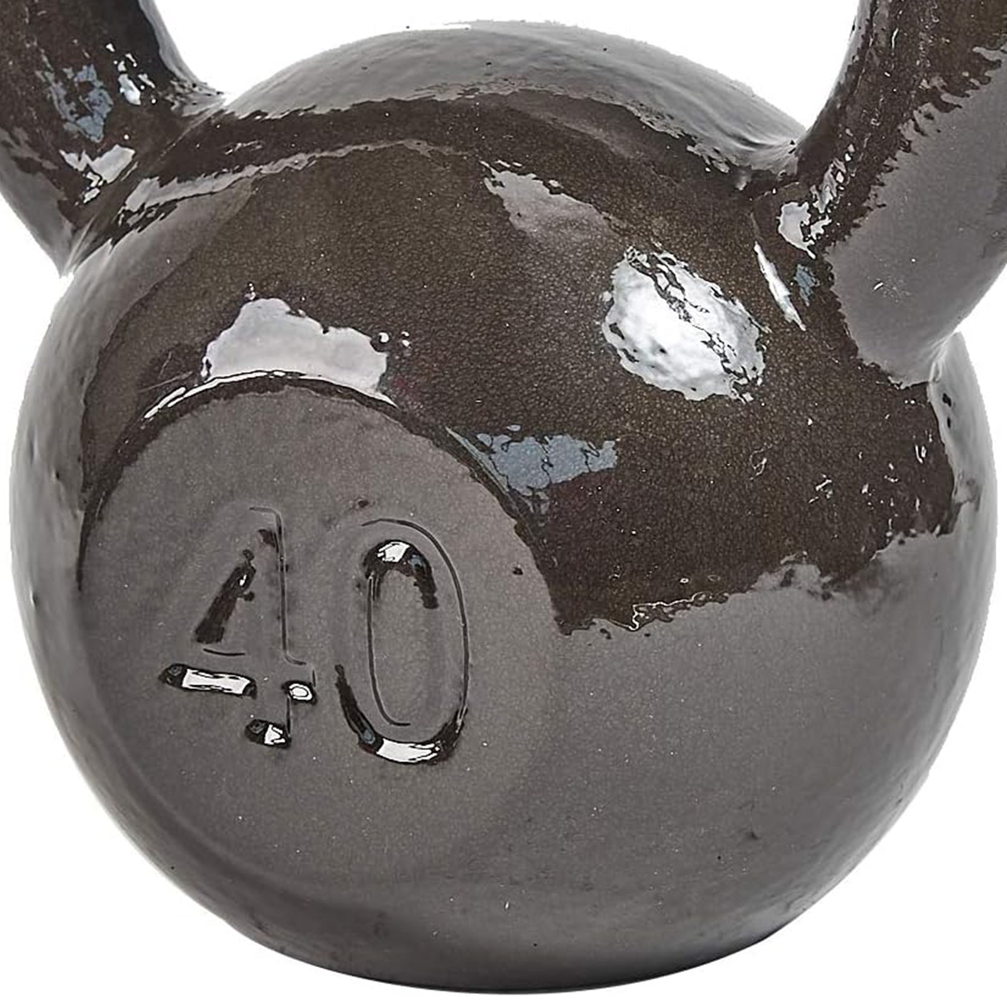 BalanceFrom Cast Iron Kettlebell for Home Gym Strength Training, 40 Lb, Grey