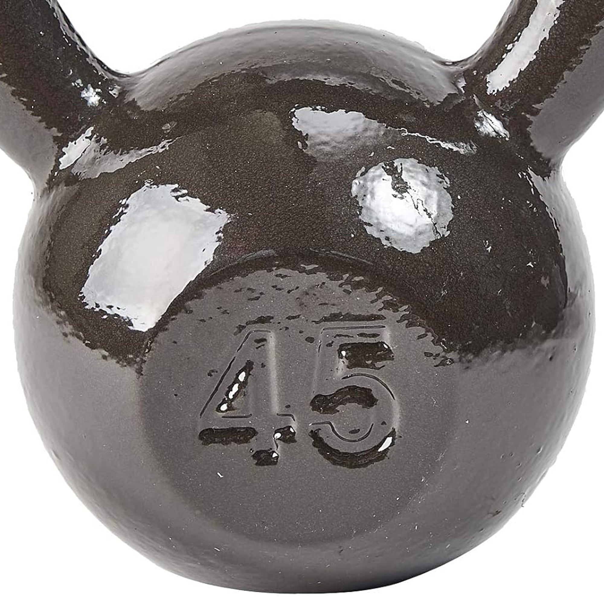 BalanceFrom Cast Iron Kettlebell for Home Gym Strength Training, 45 Lb, Grey