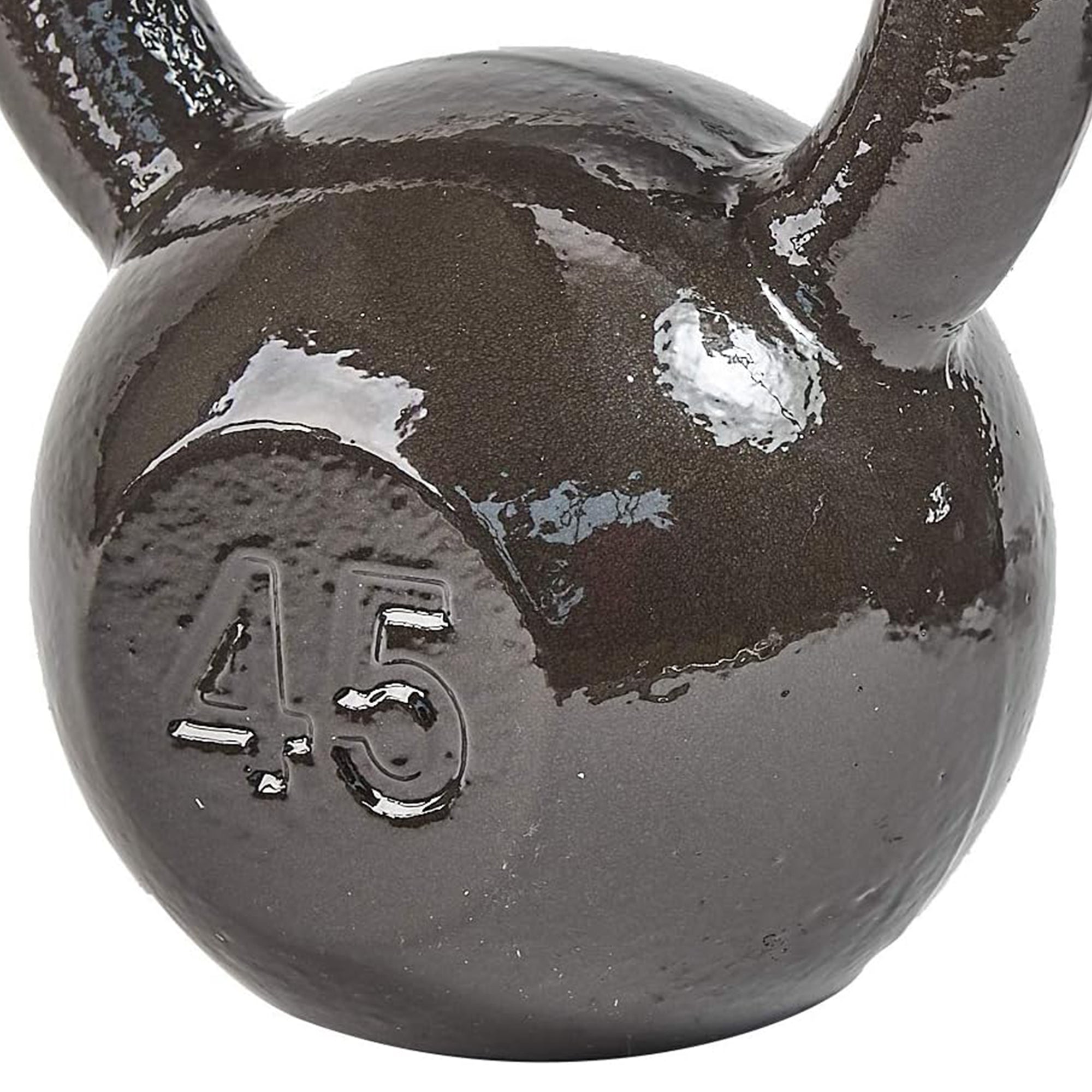 BalanceFrom Cast Iron Kettlebell for Home Gym Strength Training, 45 Lb, Grey