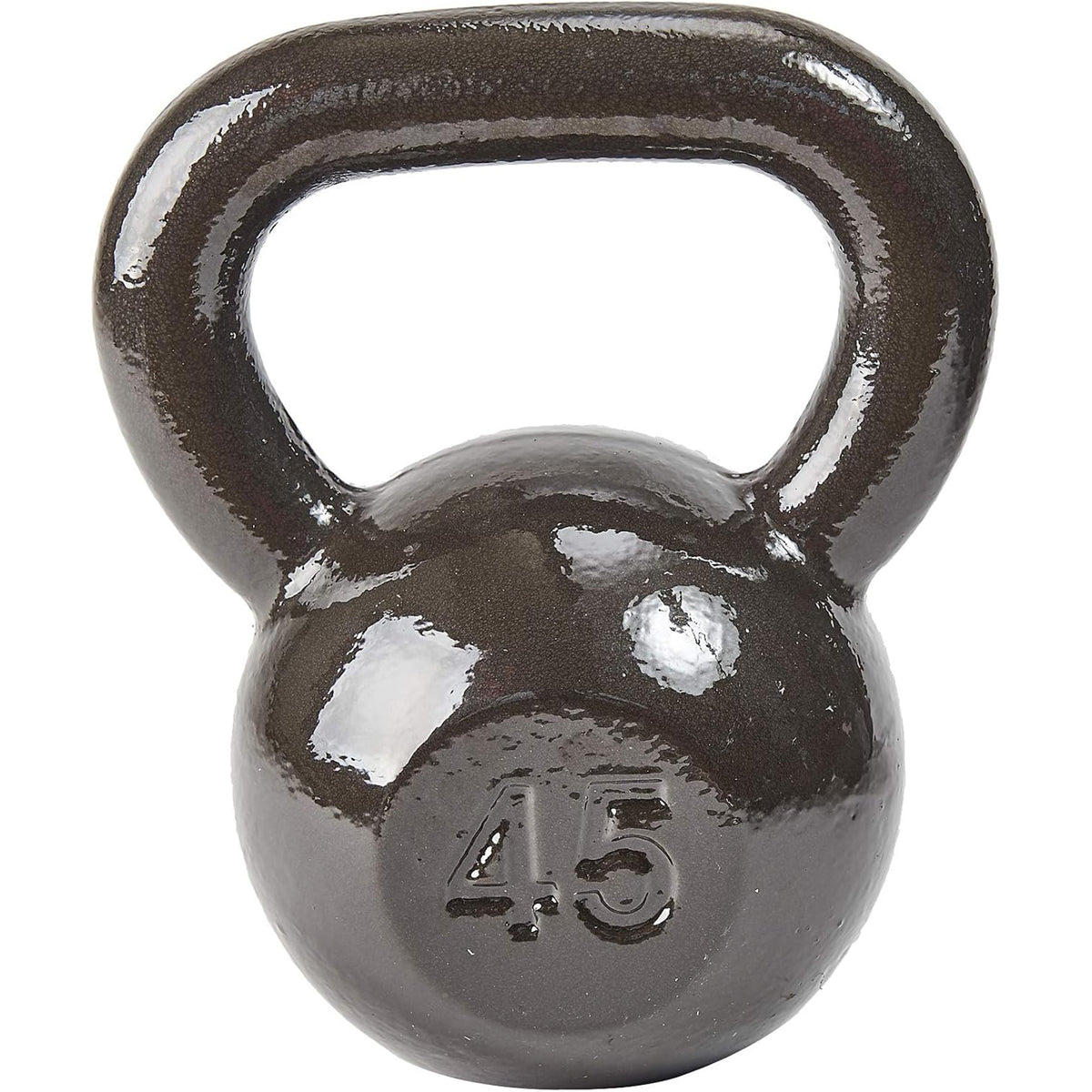 BalanceFrom Cast Iron Kettlebell for Home Gym Strength Training, 45 Lb, Grey