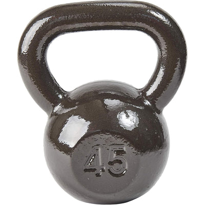 BalanceFrom Cast Iron Kettlebell for Home Gym Strength Training, 45 Lb, Grey