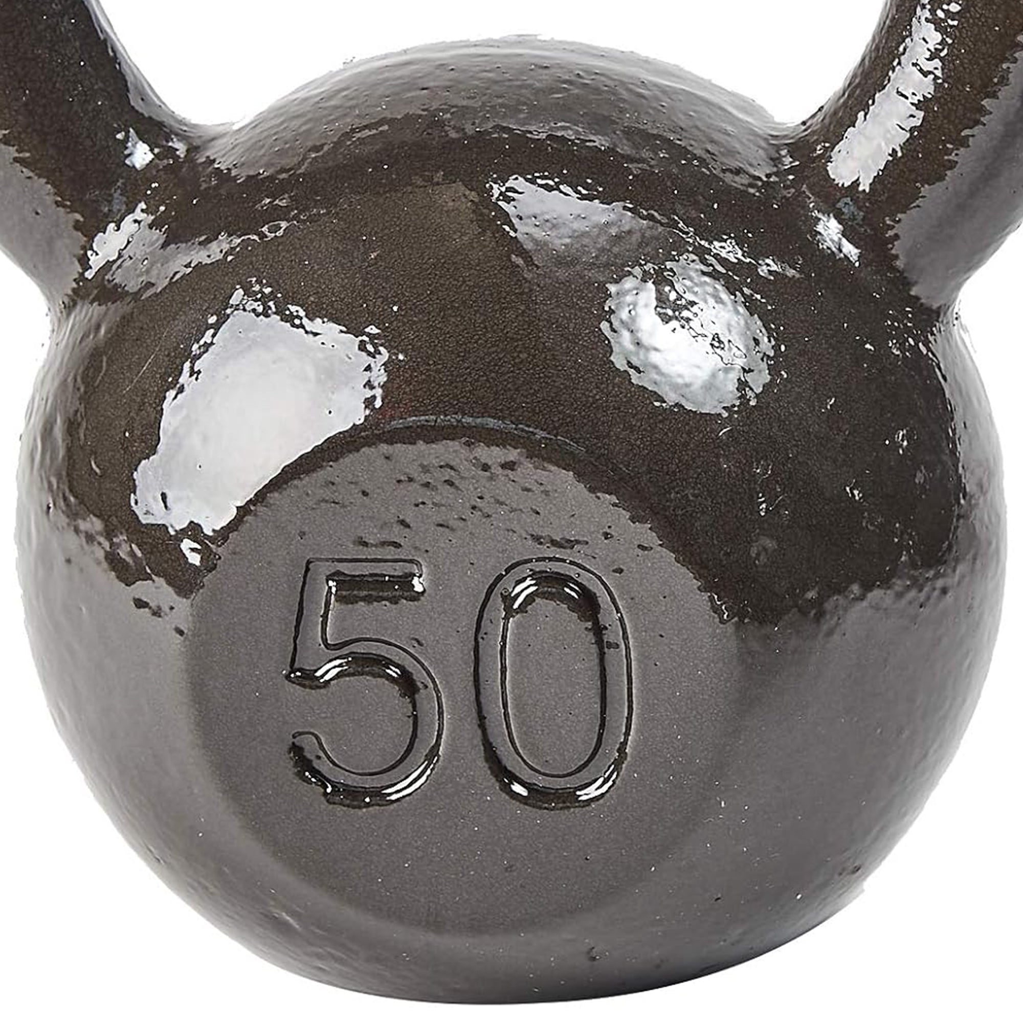 BalanceFrom Cast Iron Kettlebell for Home Gym Strength Training, 50 Lb, Grey
