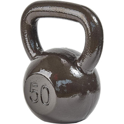 BalanceFrom Cast Iron Kettlebell for Home Gym Strength Training, 50 Lb, Grey