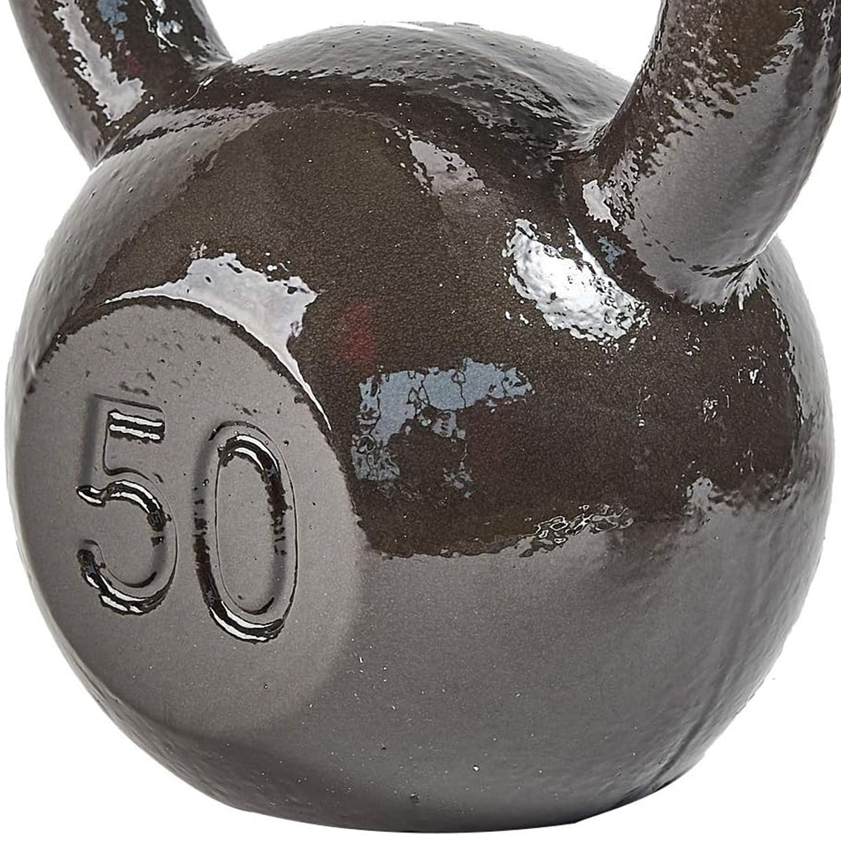 BalanceFrom Cast Iron Kettlebell for Home Gym Strength Training, 50 Lb, Grey