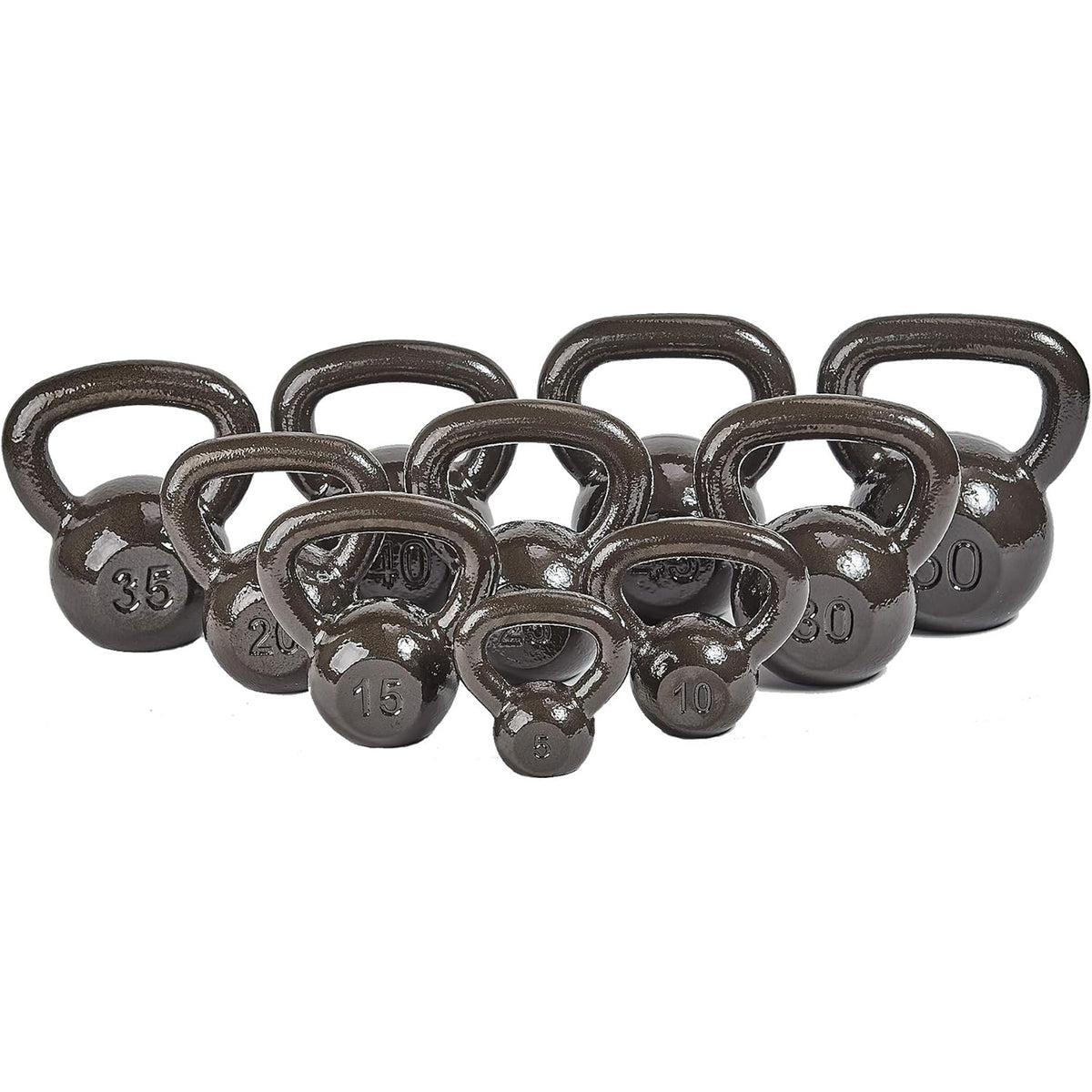BalanceFrom Cast Iron Kettlebell for Home Gym Strength Training, 50 Lb, Grey