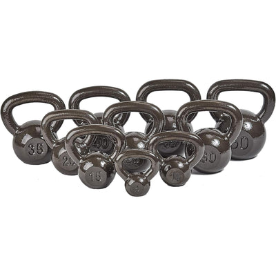 BalanceFrom Cast Iron Kettlebell for Home Gym Strength Training, 50 Lb, Grey