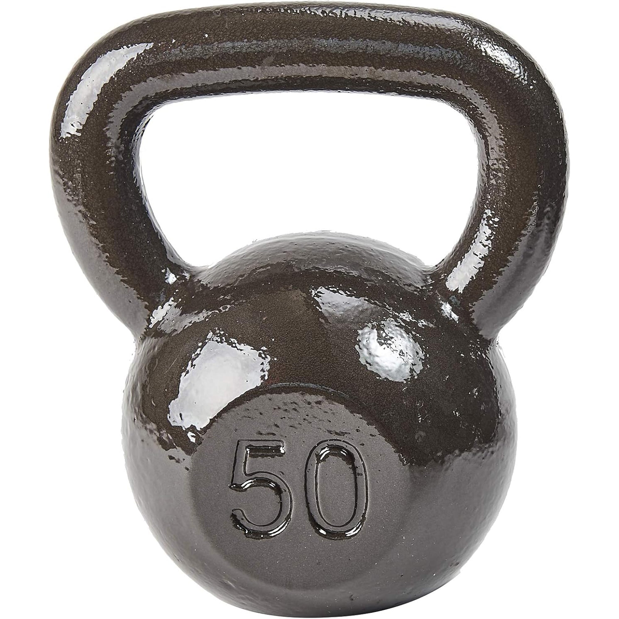 BalanceFrom Cast Iron Kettlebell for Home Gym Strength Training, 50 Lb, Grey