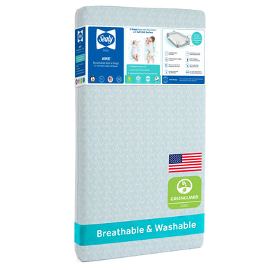 Sealy Baby 2 Stage Infant Crib Mattress Plus Toddler Bed Fit, Firm Rest, Airie