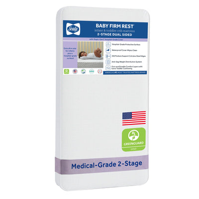 Sealy Baby 2 Stage Infant Crib Mattress Plus Toddler Bed Fit, Firm Rest, Aqua - VMInnovations