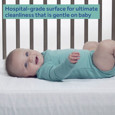 Sealy Baby 2 Stage Infant Crib Mattress Plus Toddler Bed Fit, Aqua (Open Box) - VMInnovations