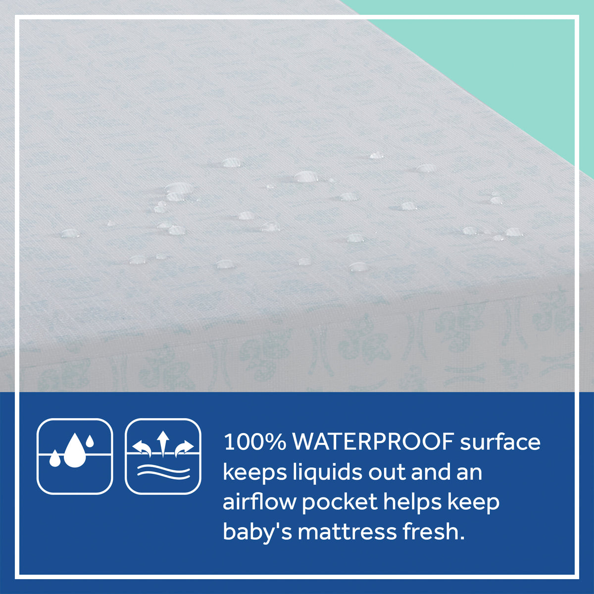 Sealy Baby 2 Stage Infant Crib Mattress Plus Toddler Bed Fit, Aqua (Open Box)