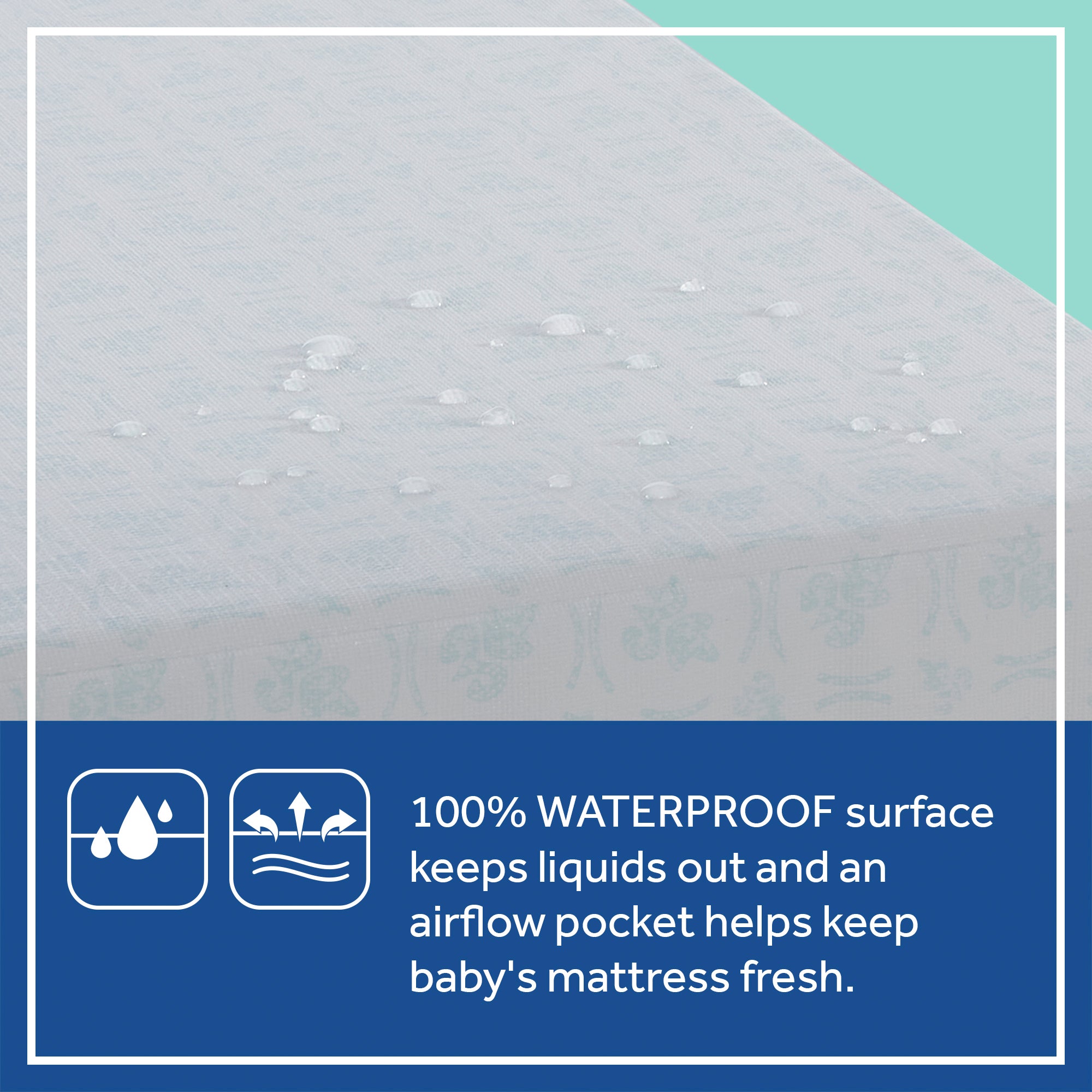 Sealy Baby 2 Stage Infant Crib Mattress Plus Toddler Bed Fit, Aqua (Open Box) - VMInnovations
