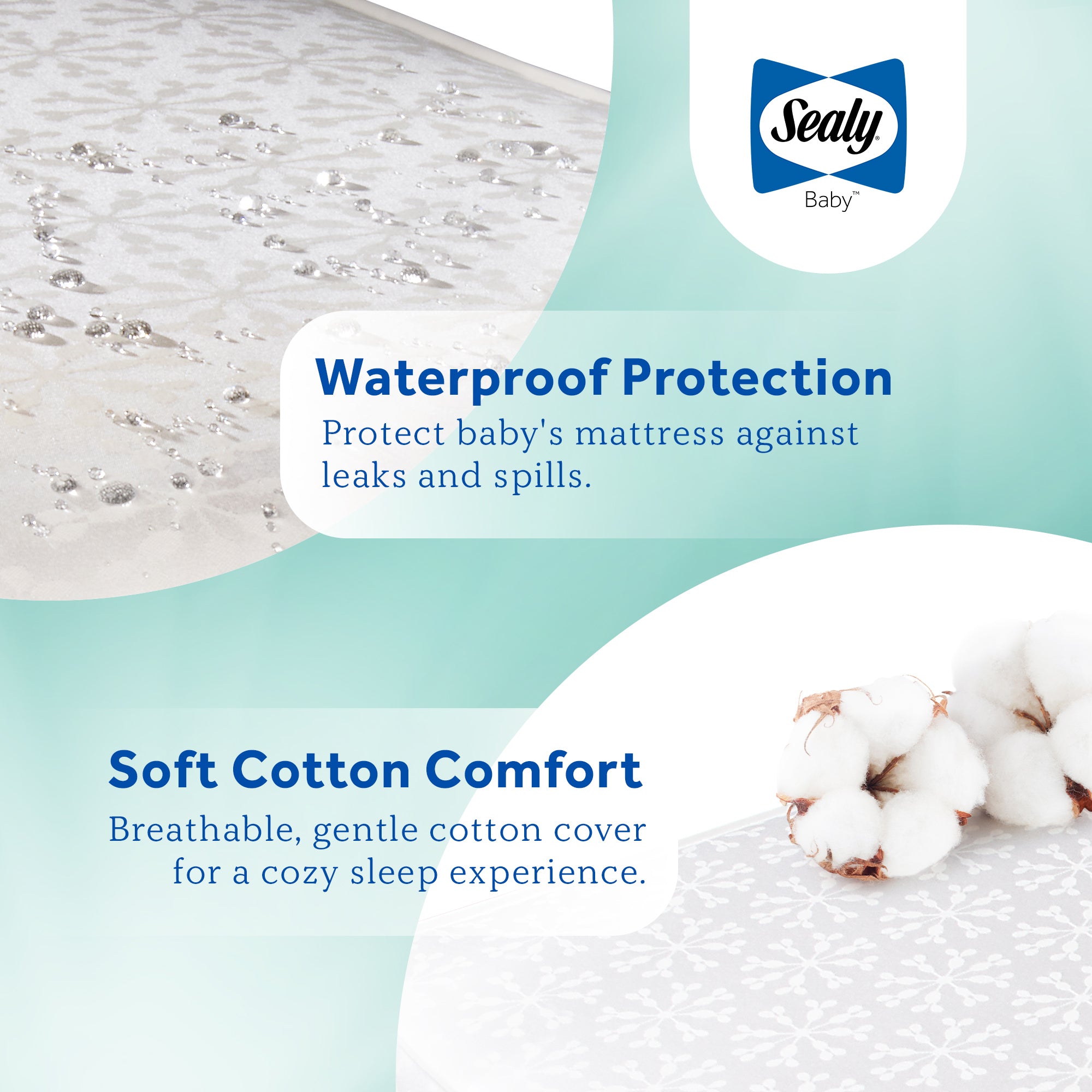 Sealy Baby 2 Stage Infant Crib Hybrid Mattress, Toddler Bed Fit, Cool Comfort