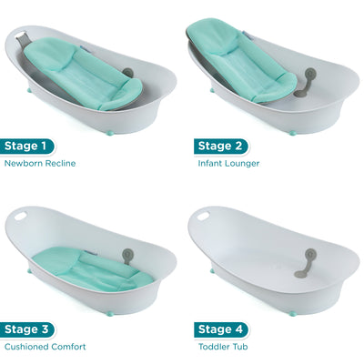 Contours Oasis 4-in-1 Comfort Cushion Baby BathTub for Newborn Support Open Box - VMInnovations
