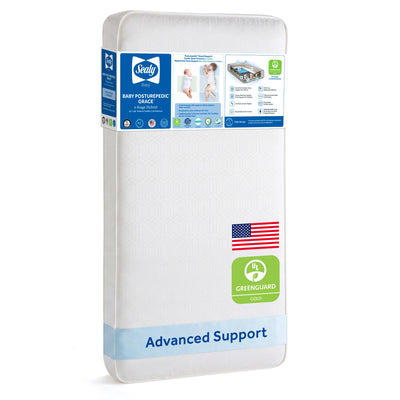 Sealy Baby 2 Stage Infant Crib Mattress Plus Toddler Bed Fit, Posturepedic Grace