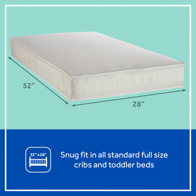 Sealy Baby 2 Stage Infant Crib Hybrid Mattress Plus Toddler Bed Fit, OptiCool (Open Box)