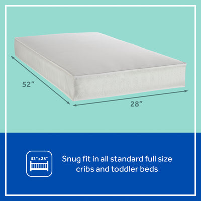 Sealy Baby 2 Stage Infant Crib Hybrid Mattress Plus Toddler Bed Fit, (Open Box) - VMInnovations