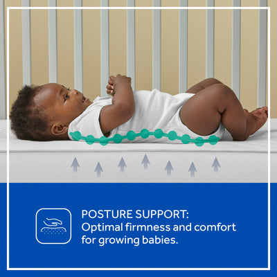 Sealy Baby 2 Stage Infant Crib Hybrid Mattress Plus Toddler Bed Fit, (Open Box) - VMInnovations