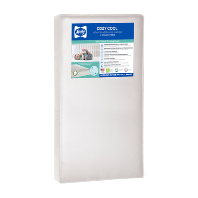 Sealy Baby 2 Stage Infant Crib Hybrid Mattress Plus Toddler Bed Fit, (Open Box) - VMInnovations
