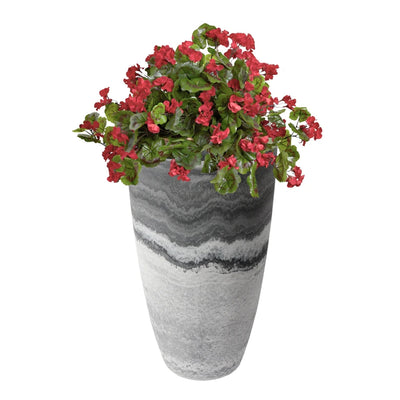 Algreen Acerra Curved Yard & Patio Vase Garden Planter 11.5" x 20", Marble(Used)