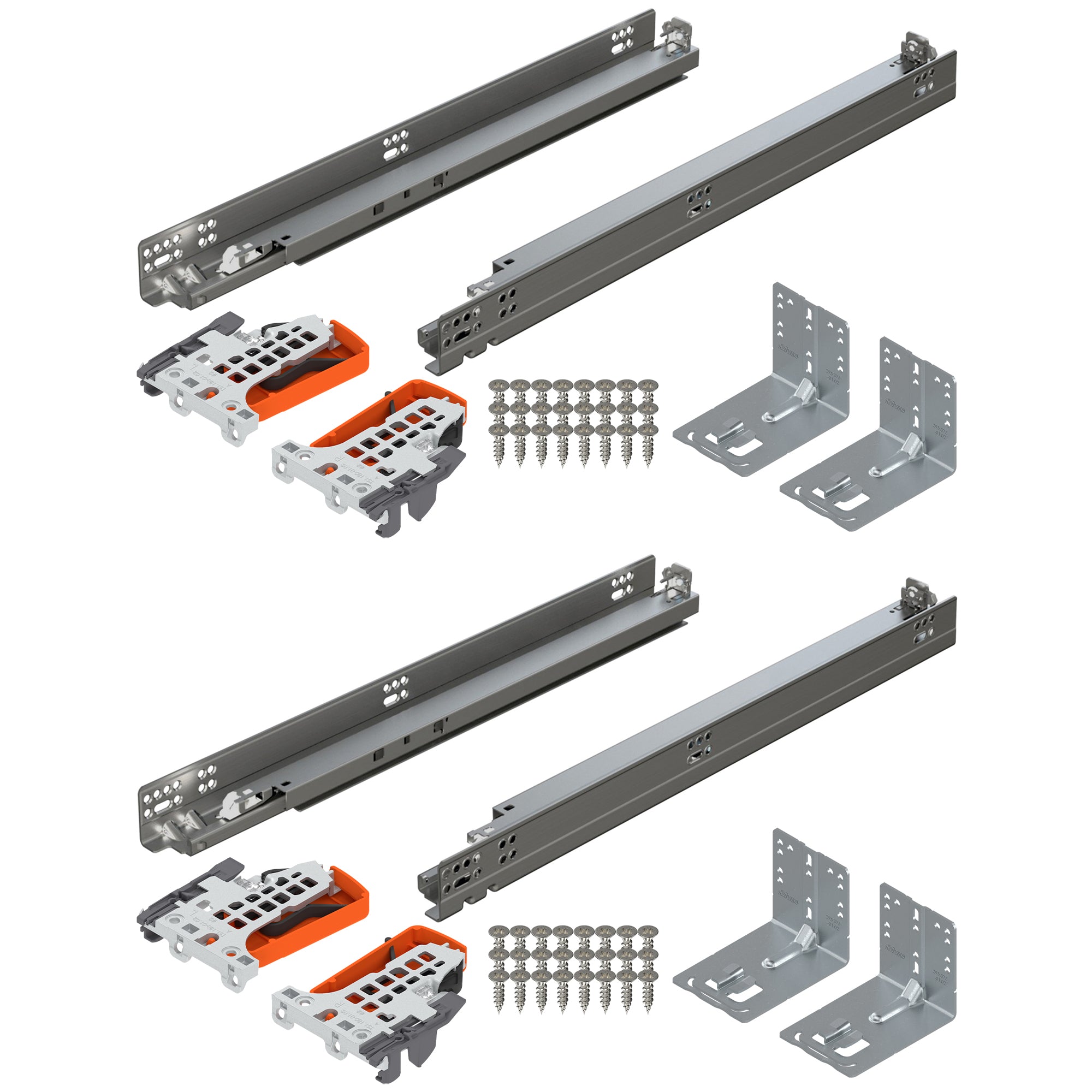 Blum 2 Pack TANDEM plus BLUMOTION Concealed Undermount Drawer Runner Kit, 21"