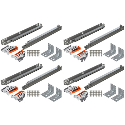 Blum 4 Pack TANDEM plus BLUMOTION Concealed Undermount Drawer Runner Kit, 21"