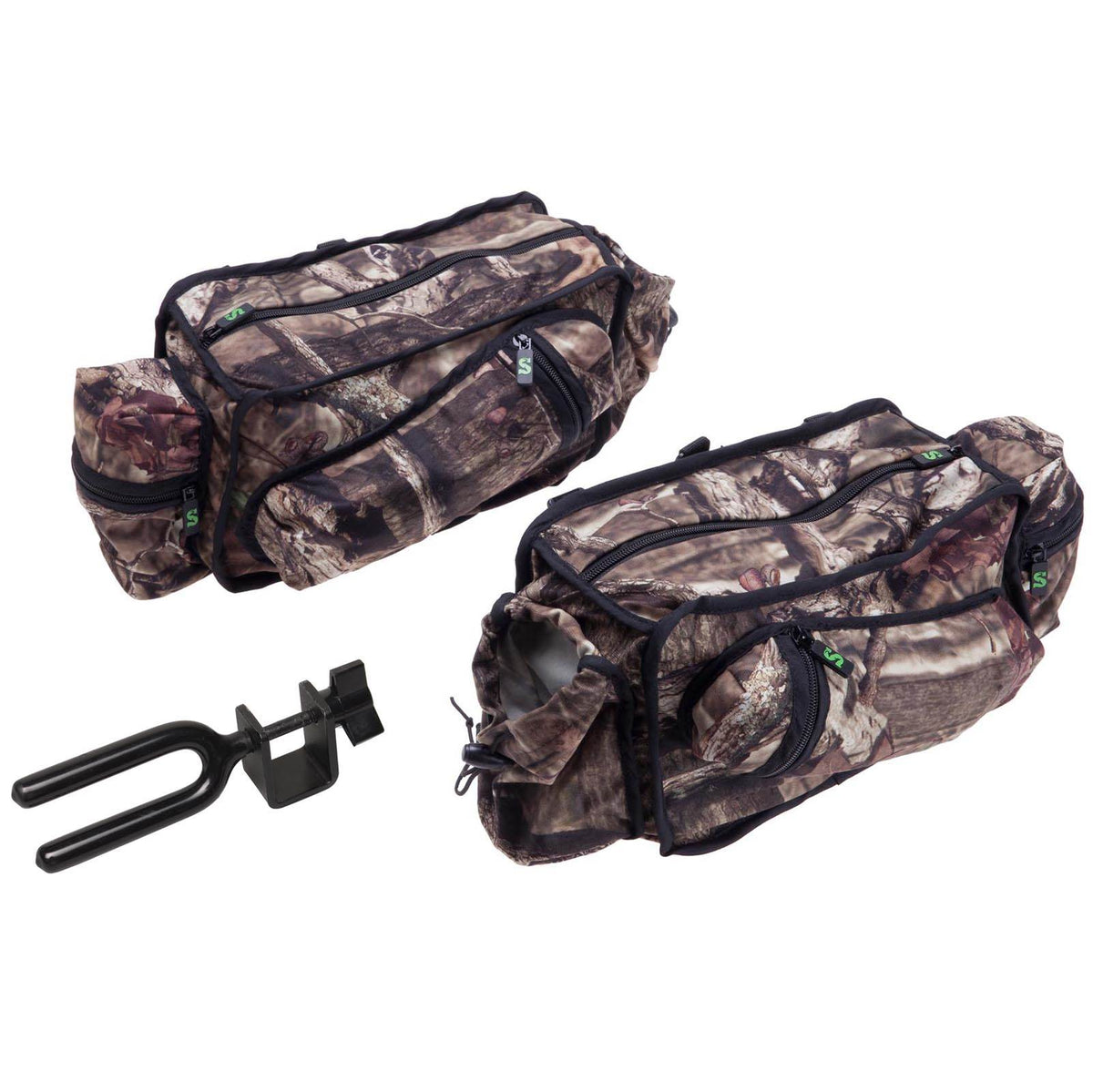 SUMMIT Deluxe Treestand Side Storage Bags w/ Mossy Oak Camo + Hunting Bow Holder