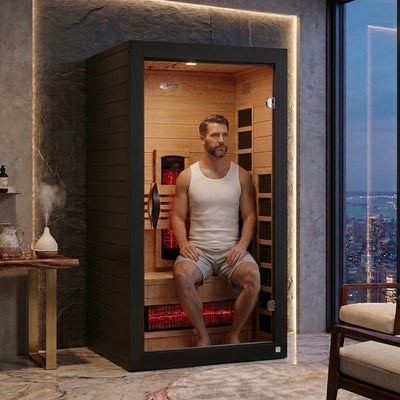 Dynamic Saunas Santorini 1-2 Person Full Spectrum IR Sauna Lighting, Speakers - VMInnovations